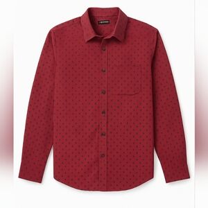 EXPRESS | Men's Red Patterned Shirt Slim 1MX | Size Large